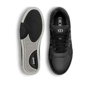 B27 Low-Top Sneaker – Black Smooth Calfskin, Black Suede and Black Dior Oblique Galaxy Leather