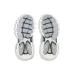 Track Sneaker in silver, white and black metallic mesh and nylon