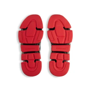 Speed 2.0 Full Clear Sole Sneaker in black and red recycled polyester and elastane