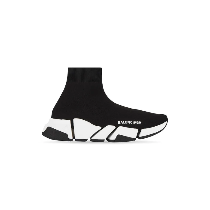 speed-2-0-sneaker-in-black-recycled-knit-white-and-black-sole-unit Speed 2.0 Sneaker in black recycled knit, white and black sole unit