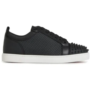 Christian Louboutin Louis Junior Spikes Black White