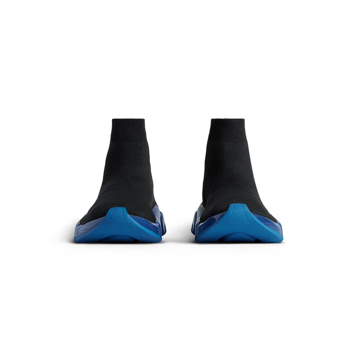 speed-2-0-full-clear-sole-sneaker-in-black-and-blue-recycled-polyester-and-elastane Speed 2.0 Full Clear Sole Sneaker in black and blue recycled polyester and elastane