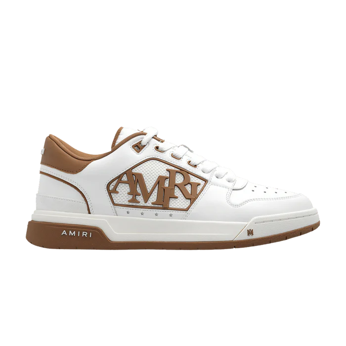 amiri-classic-low-logo-white-brown Amiri Classic Low ‘Logo – White Brown’