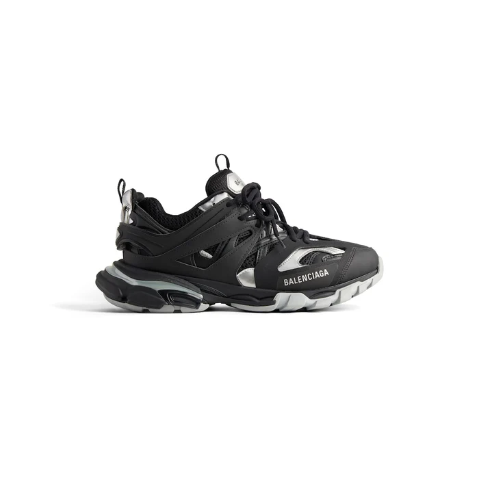 track-sneaker-in-black-and-silver-mesh-and-nylon Track Sneaker in black and silver mesh and nylon