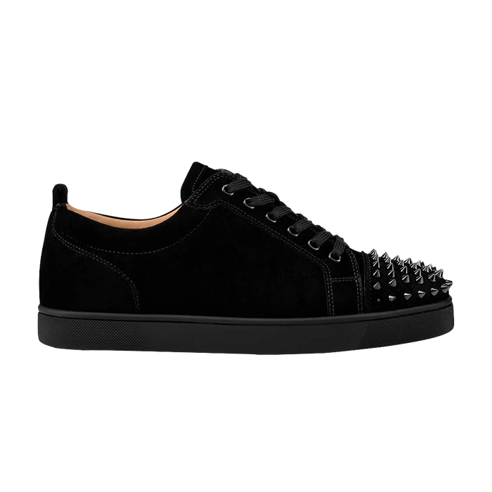 christian-louboutin-louis-junior-spikes-veau-velours-sneaker-black Christian Louboutin Louis Junior Spikes Veau Velours Sneaker Black