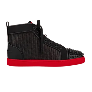 Christian Louboutin Lou Spikes Orlato Flat ‘Black Red’