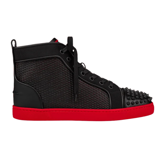 Christian Louboutin Lou Spikes Orlato Flat ‘Black Red’