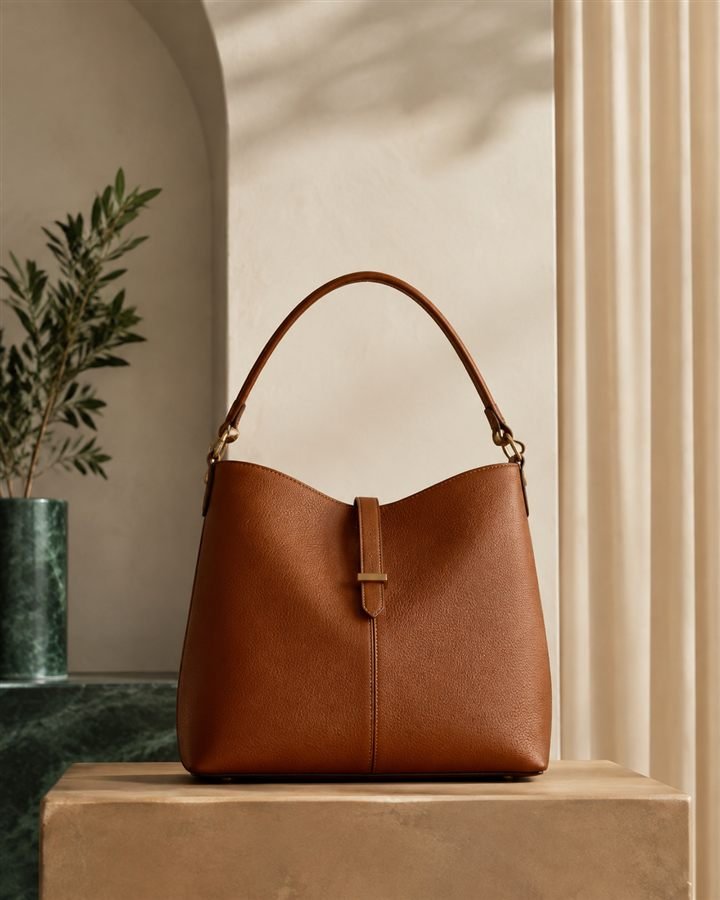 Premium brown leather bag