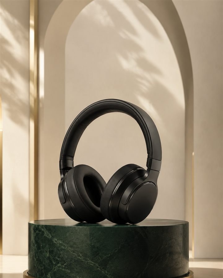 Premium black wireless headphones